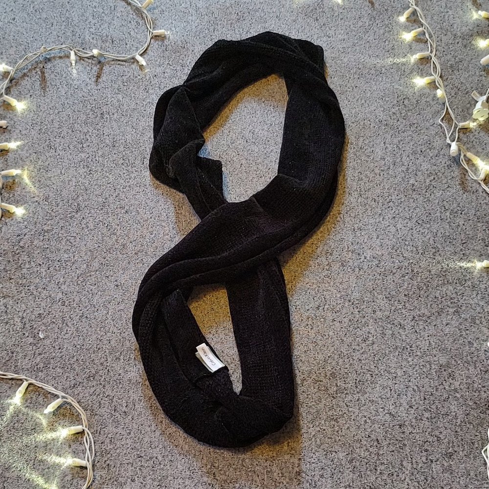 Calvin Klein Black Knit Infinity Scarf